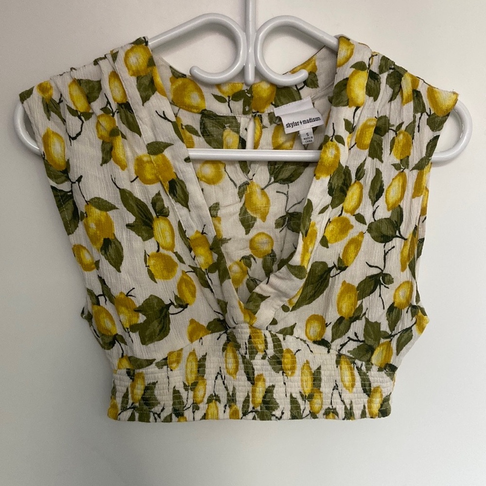 Skylar + Madison Lemon Art Crop Top